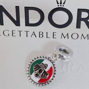 Pandora Engraving Bandera Mexico Aguila Real Exclusive Dangle Charm with box